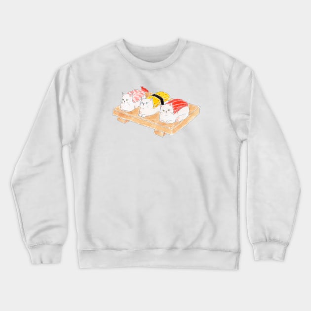 Osushi Nyanco Crewneck Sweatshirt by TOCOROCOMUGI